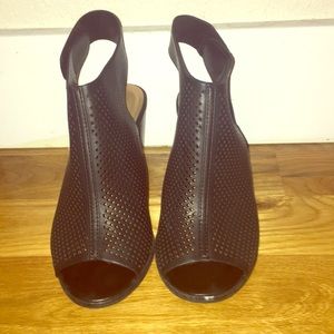 Open Toes Black Bootie Heels